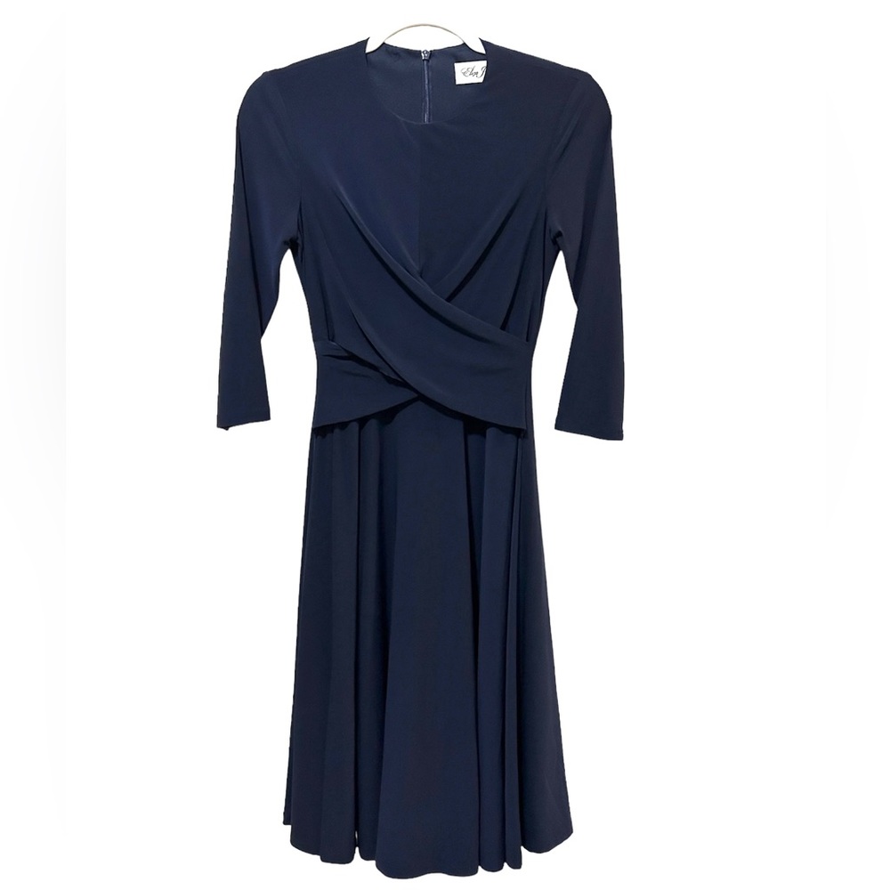 Eliza J/ Nordstrom, Navy Modest Women Dress, Long Sleeve, Size 0